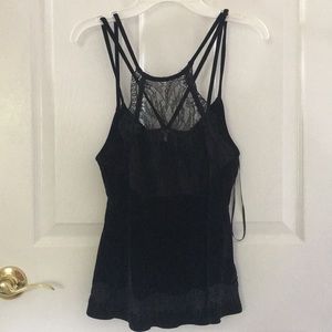 Free People High Neck Velvet Tank